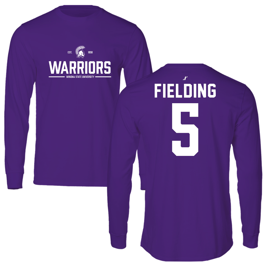 Winona State University Basketball Purple General Performance Long Sleeve - #5 Devon Fielding