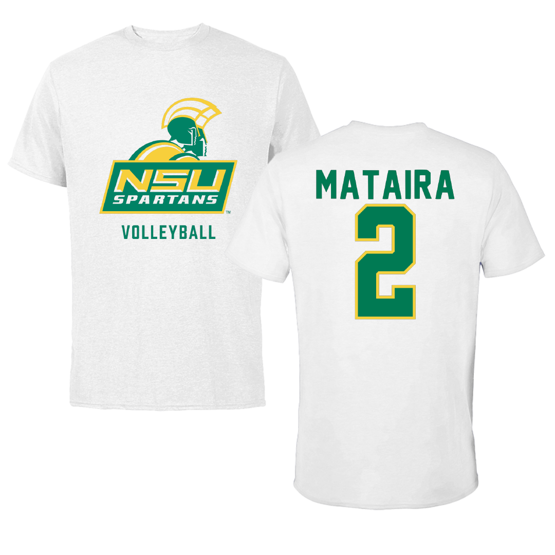 Norfolk State University Volleyball White Tee - #2 Jasmine Mataira