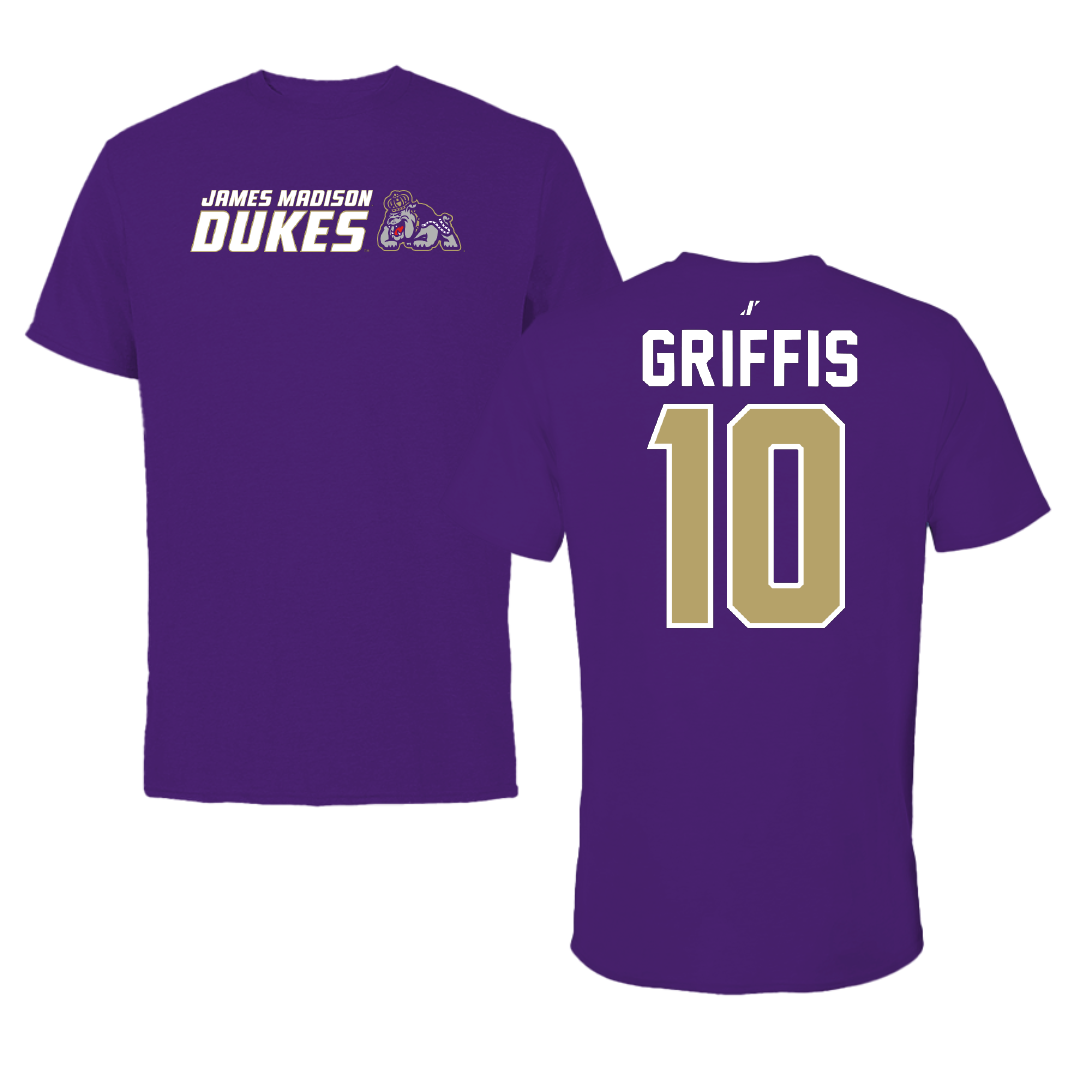 James Madison University Football Purple General Tee - #10 Brett Griffis