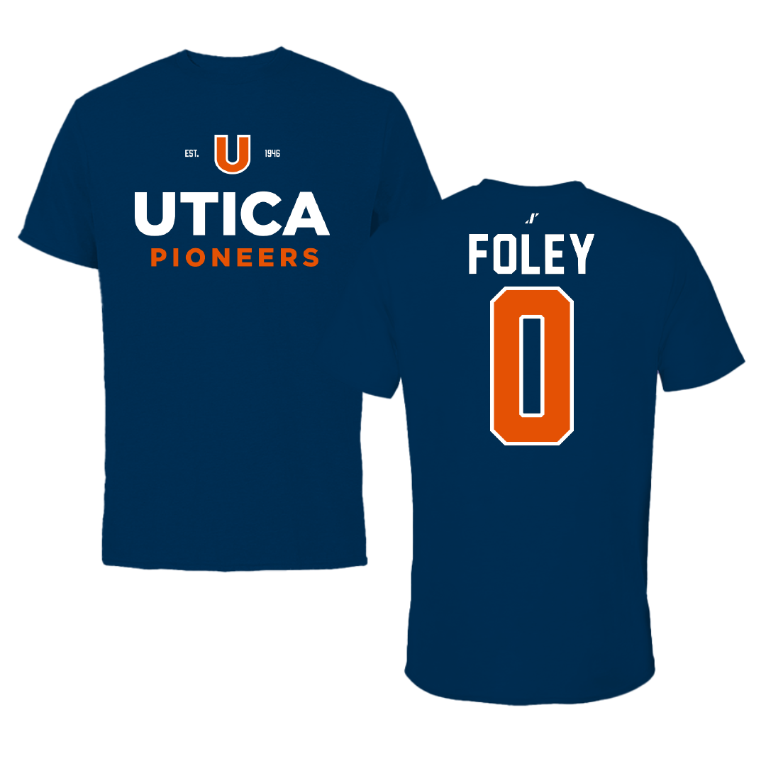 Utica University Basketball Navy General Tee - #0 Hagen Foley
