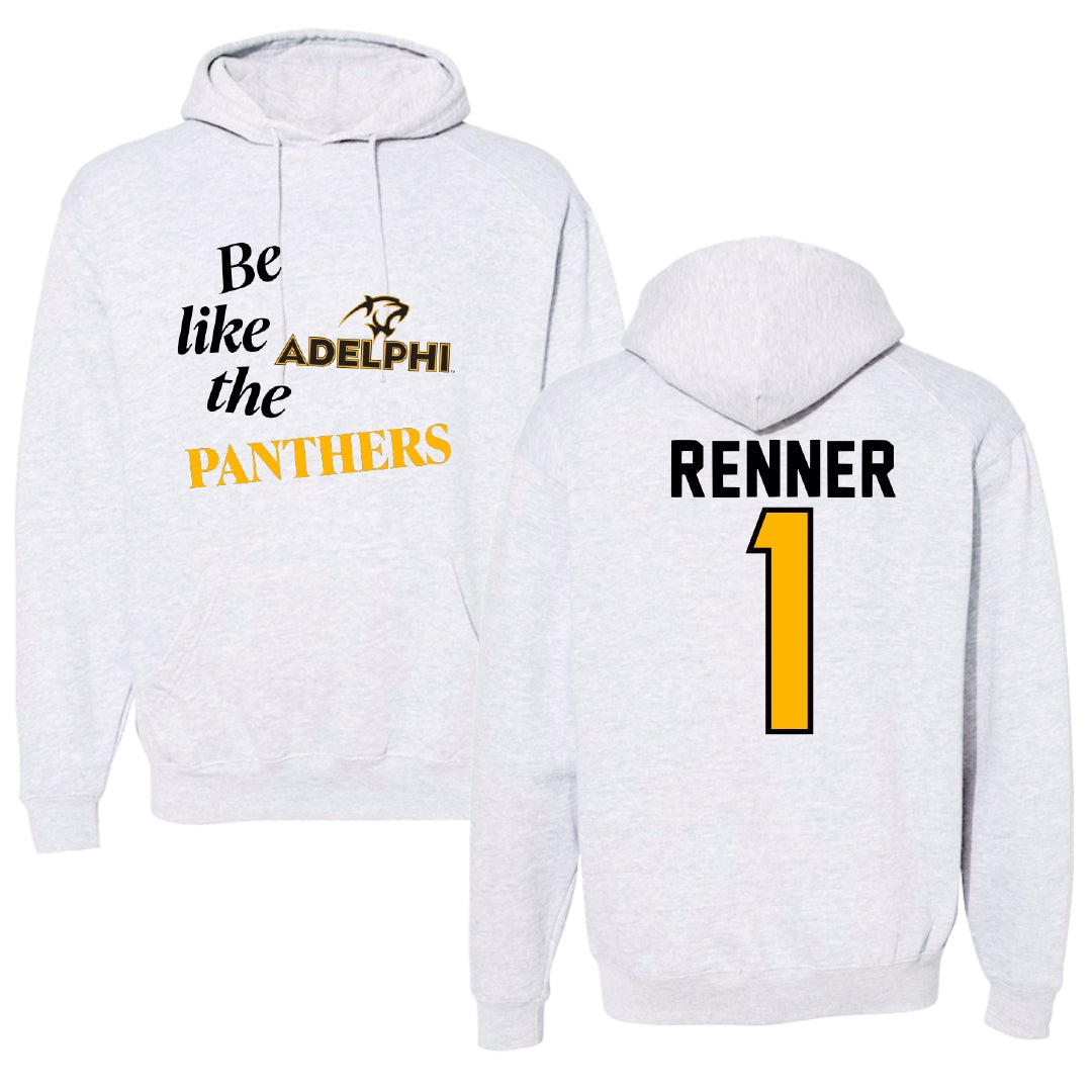 Adelphi University Lacrosse Light Gray Be Like Us Hoodie - #1 Dylan Renner