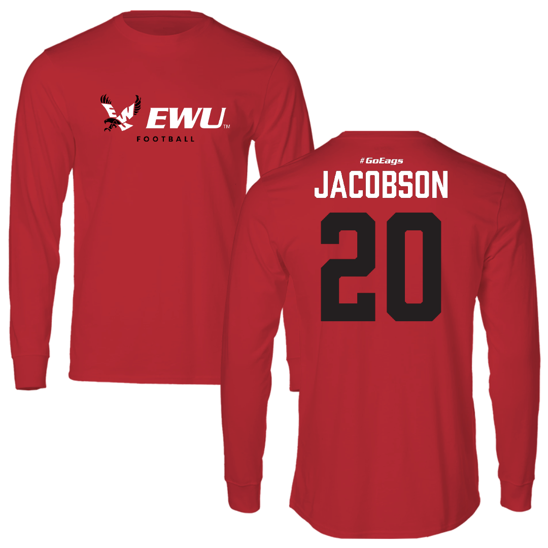 Eastern Washington University Football Red Long Sleeve - #20 Tyson Jacobson