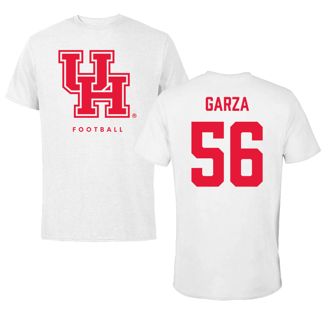 University of Houston Football White Tee - #56 Jacob Garza