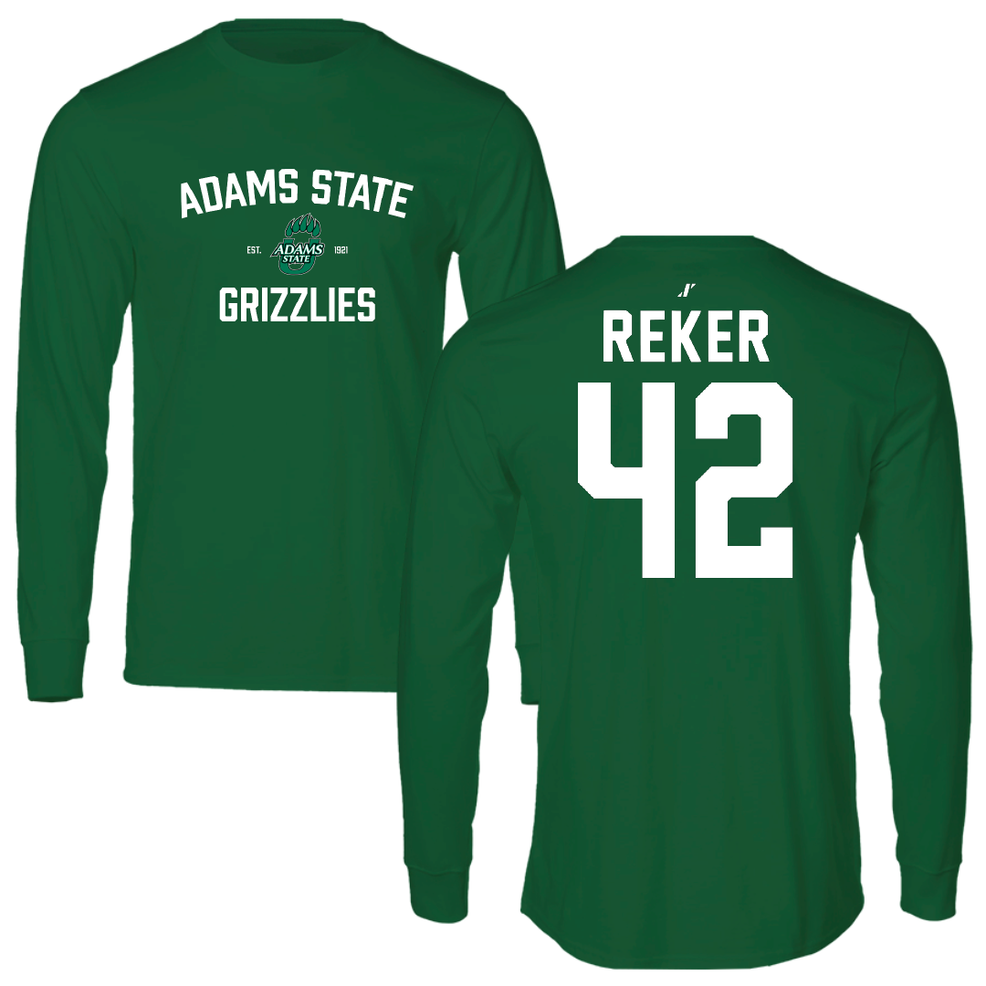 Adams State University Baseball Green General Long Sleeve - #42 Seth Reker