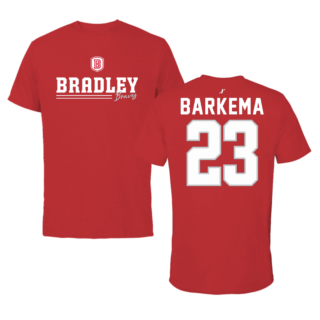 Bradley University Basketball Red General Performance Tee - #23 Reagan Barkema