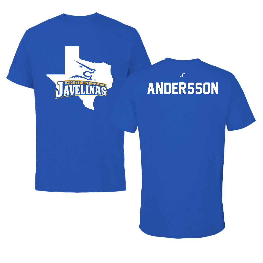 Texas A&M University-Kingsville Tennis Blue State Performance Tee - Annika Andersson