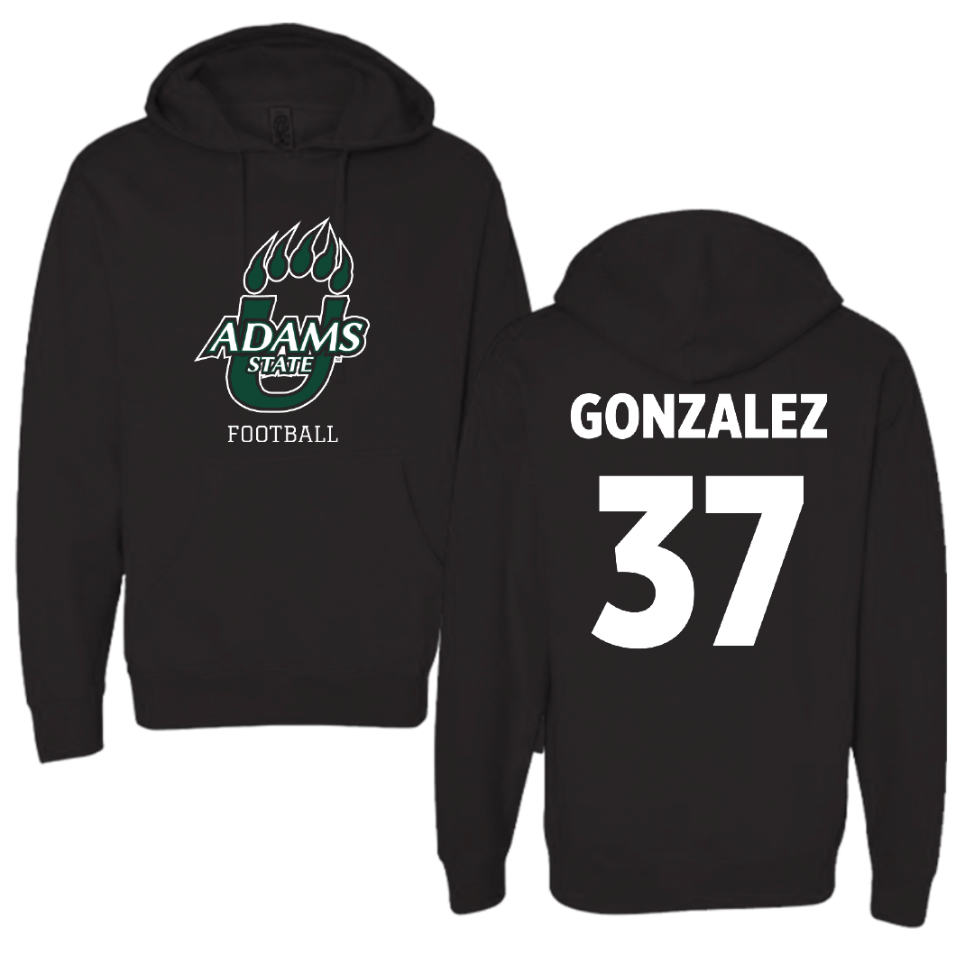 Adams State University Football Black Hoodie - #37 Andres Gonzalez