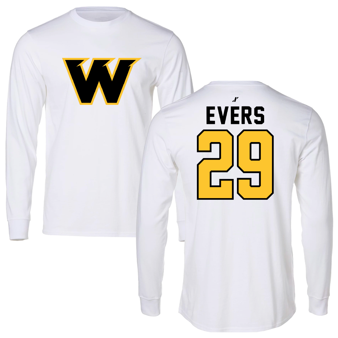 Wayne State College (Nebraska) Soccer White Long Sleeve - #29 Abby Evers