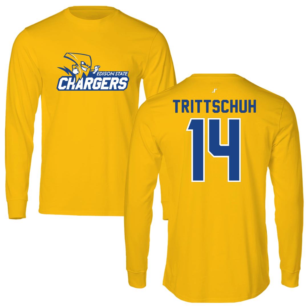 Edison State Community College Volleyball Gold Performance Long Sleeve - #14 Madelyn Trittschuh