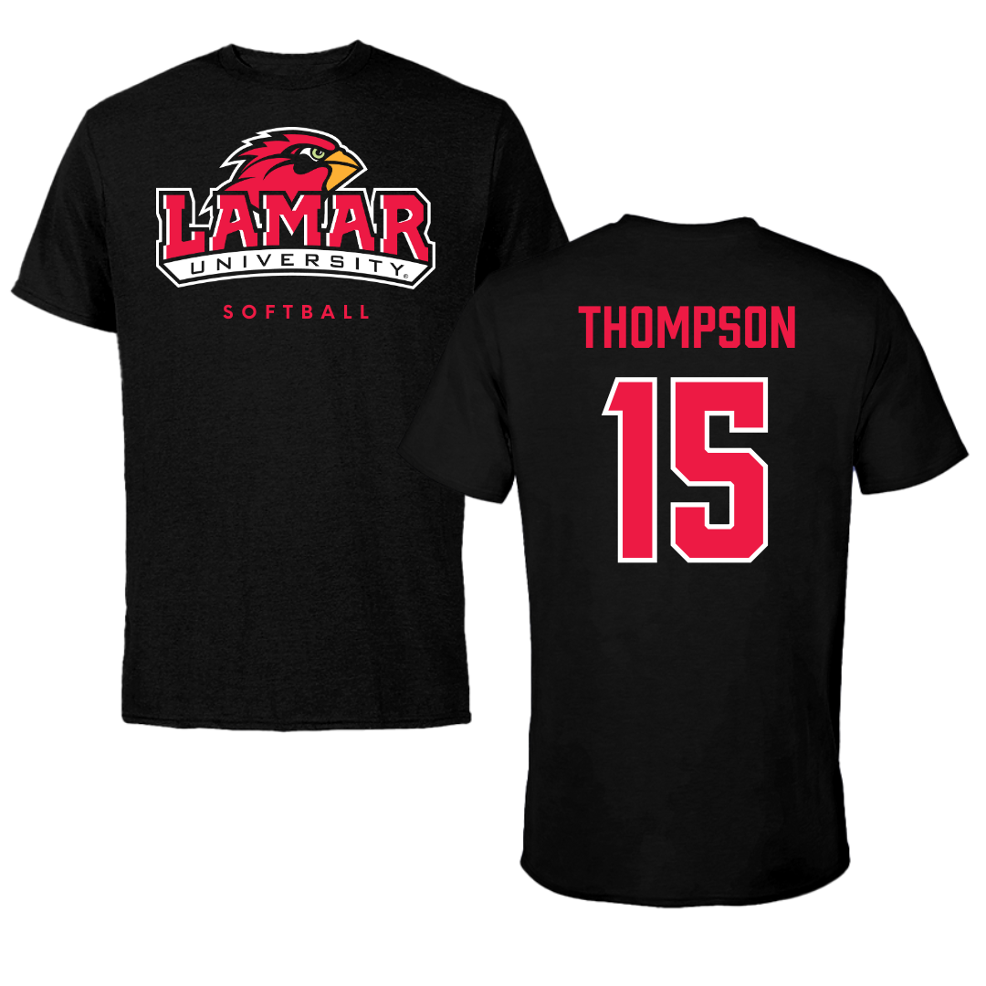 Lamar University Softball Black Performance Tee - #15 Roxy Thompson