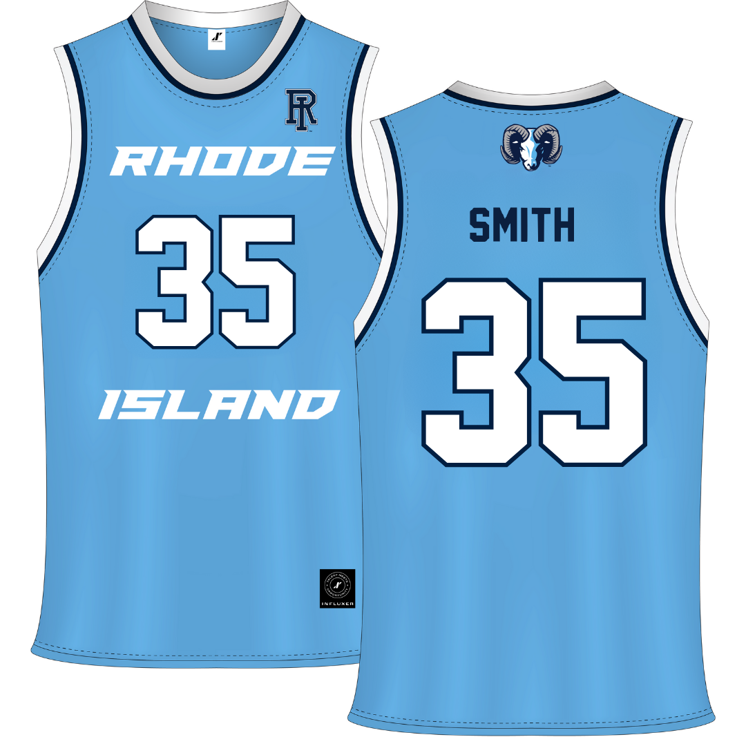 University of Rhode Island Blue Basketball Jersey - #35 Jameson Smith