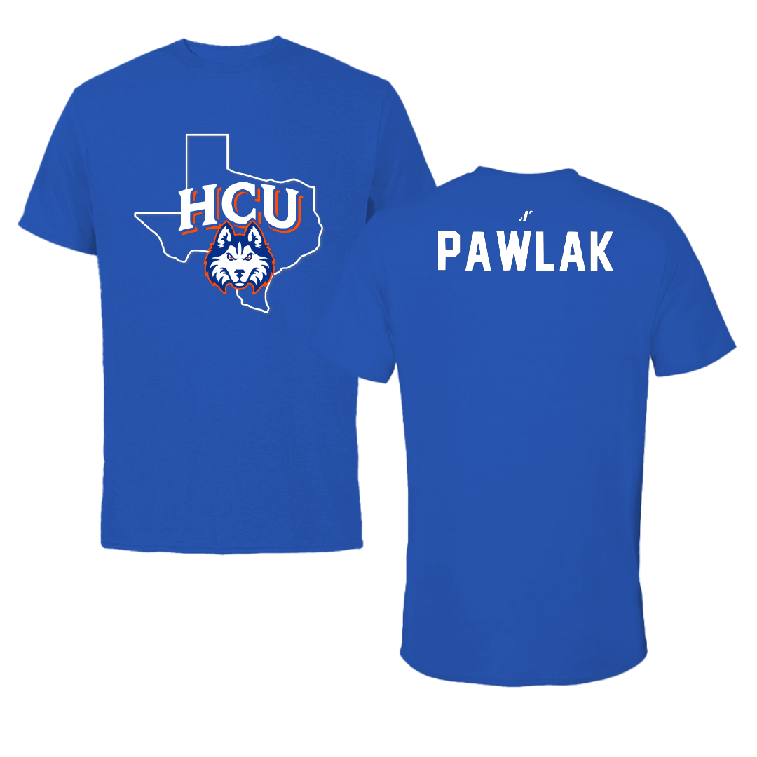 Houston Christian University Golf Blue State Performance Tee - Brooks Pawlak