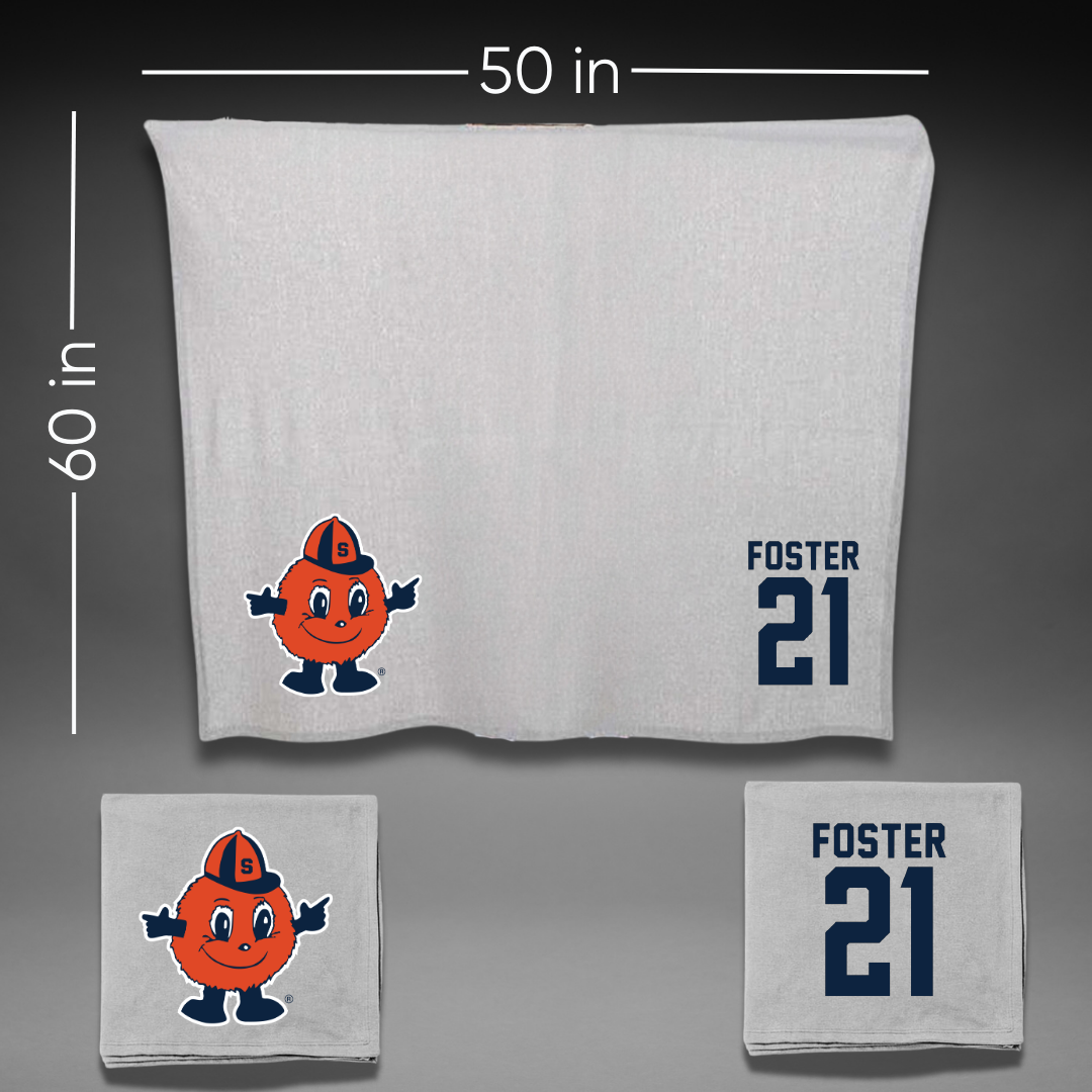 Syracuse University Softball Gray Blanket - #21 Makenzie Foster