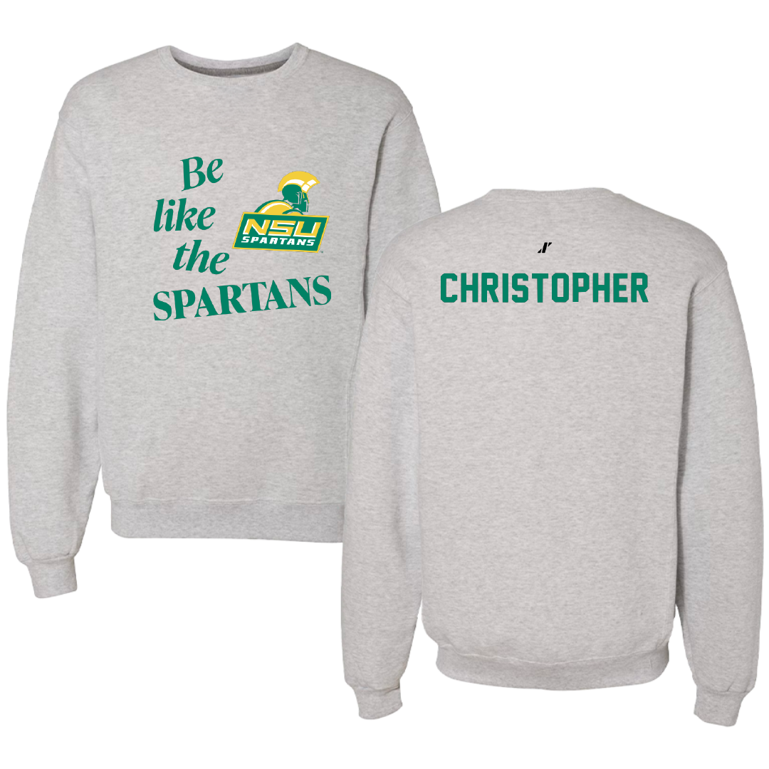 Norfolk State University TF and XC Light Gray Be Like Us Crewneck - Jahquan Christopher