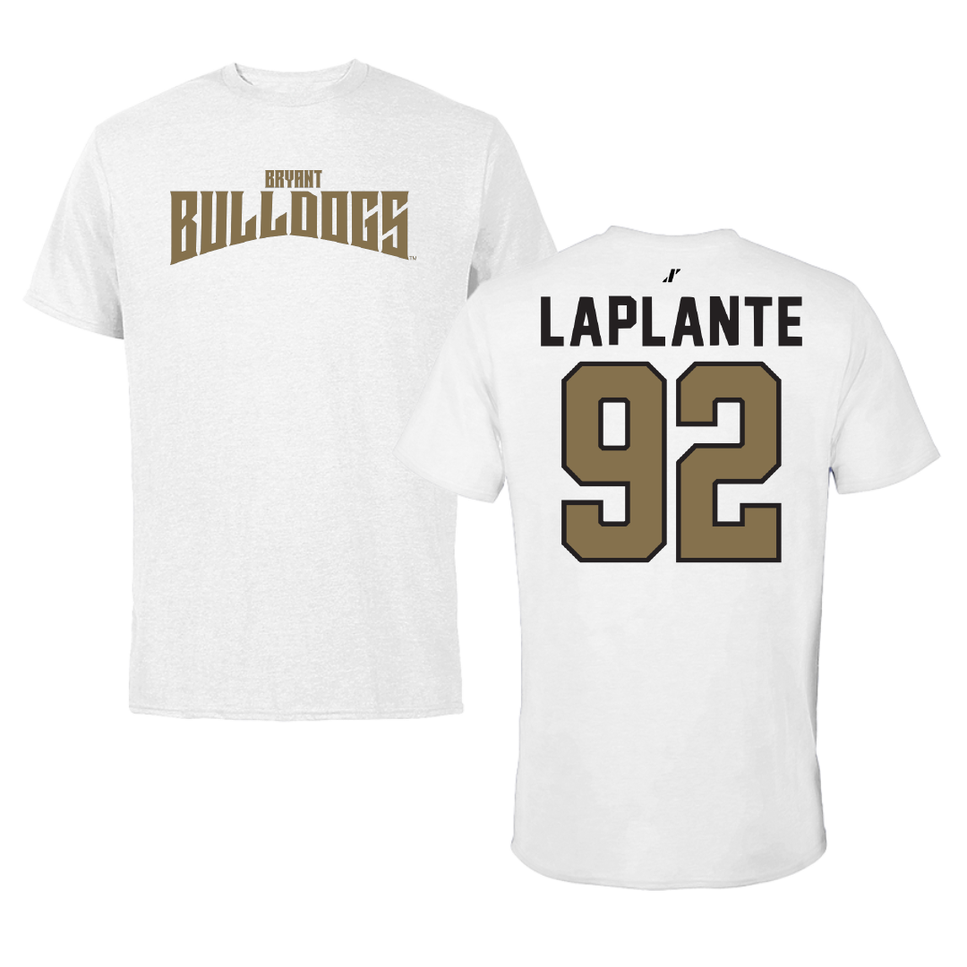 Bryant University Football White Classic Performance Tee - #92 Nathan LaPlante