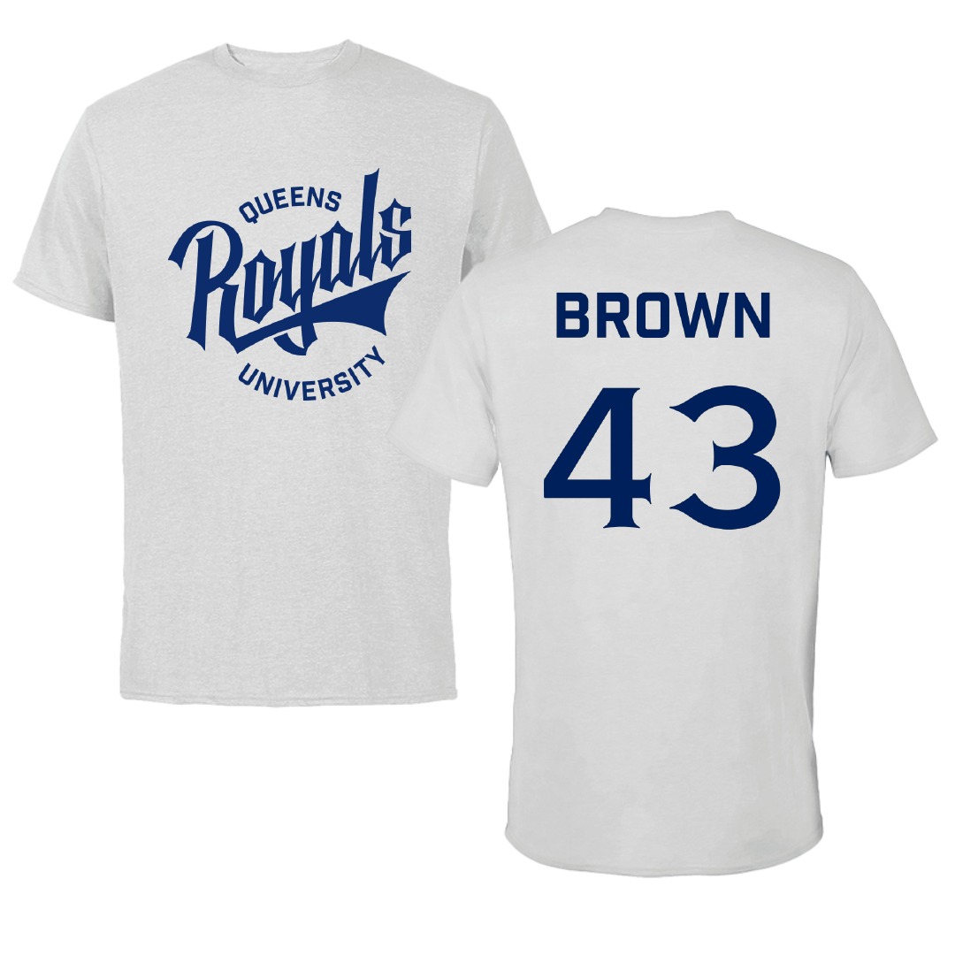 Queens University of Charlotte Lacrosse Gray Performance Tee - #43 Will Brown