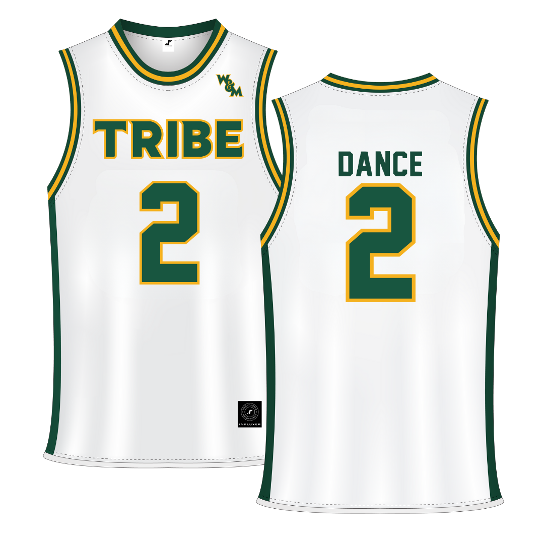 William & Mary White Basketball Jersey - #2 Monet Dance
