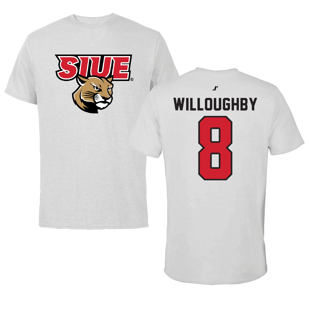 Southern Illinois University Edwardsville Baseball Light Gray Tee - #8 Ethan Willoughby