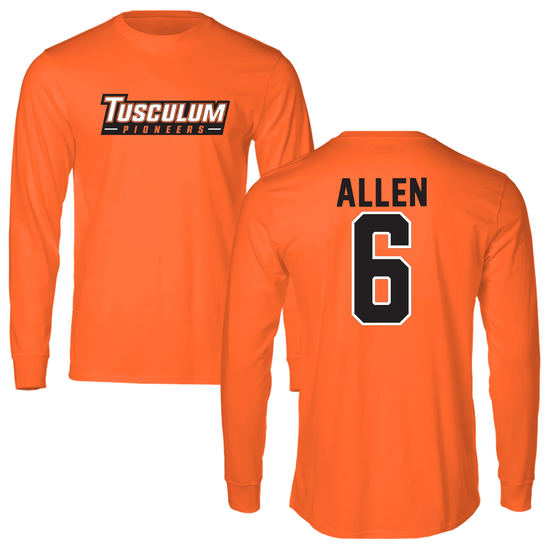Tusculum University Football Orange Long Sleeve - #6 Robert Allen