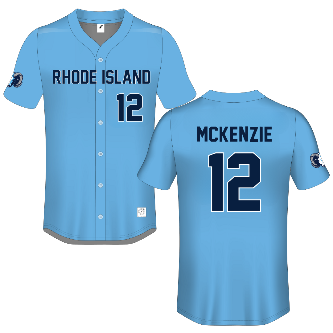 University of Rhode Island Blue Button-Down Jersey - #12 Brody McKenzie