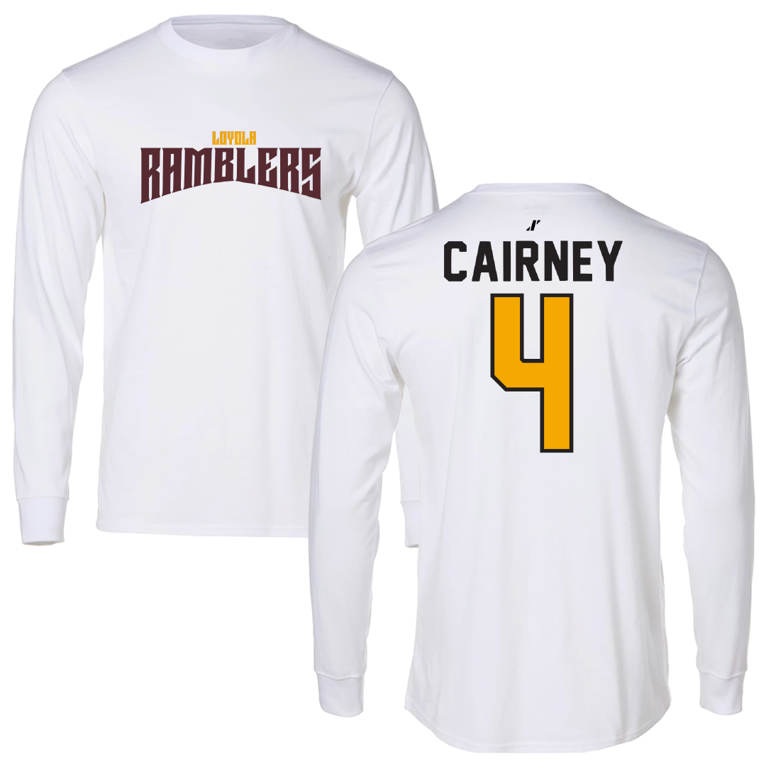 Loyola University-Chicago Soccer White Classic Long Sleeve - #4 TJ Cairney