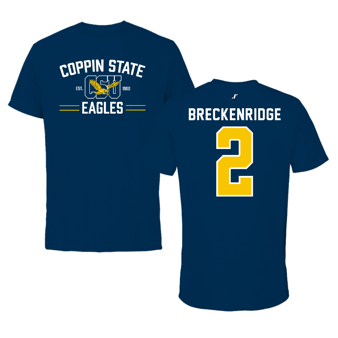 Coppin State University Baseball Navy General Tee - #2 Gabe Breckenridge