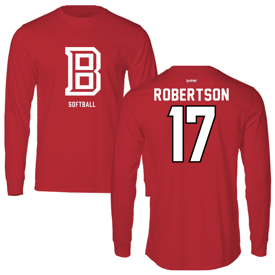 Bradley University Softball Red Performance Long Sleeve - #17 Kinsley Robertson