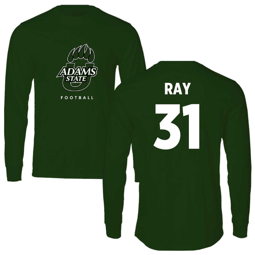 Adams State University Football Forest Green Long Sleeve - #31 Zach Ray
