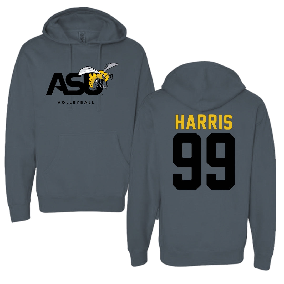 Alabama State University Volleyball Dark Gray Hoodie - #99 Lyndsay Harris