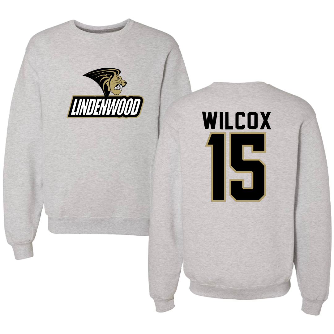 Lindenwood University Softball Light Gray Crewneck - #15 Izzy Wilcox