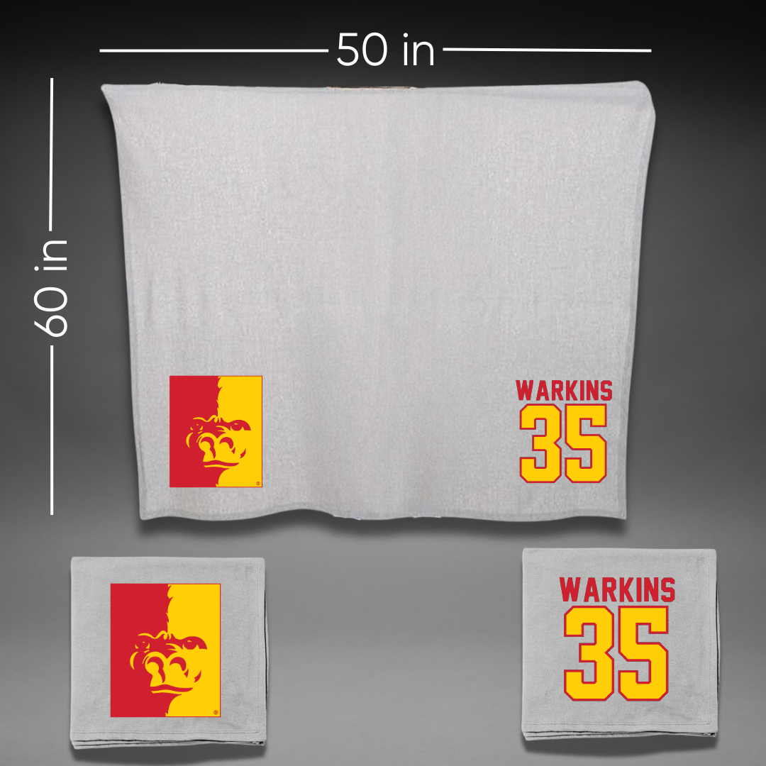 Pittsburg State University Baseball Gray Blanket - #35 Austin Warkins
