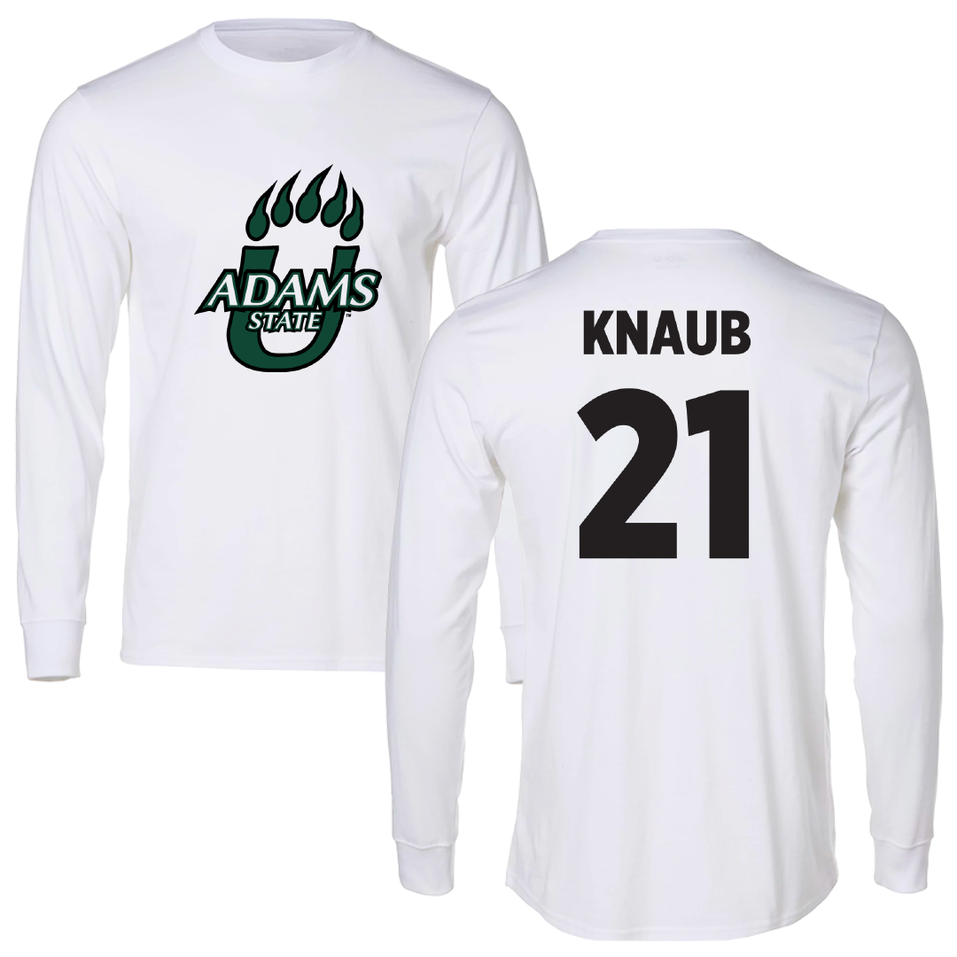 Adams State University Basketball White Performance Long Sleeve - #21 Michael Knaub