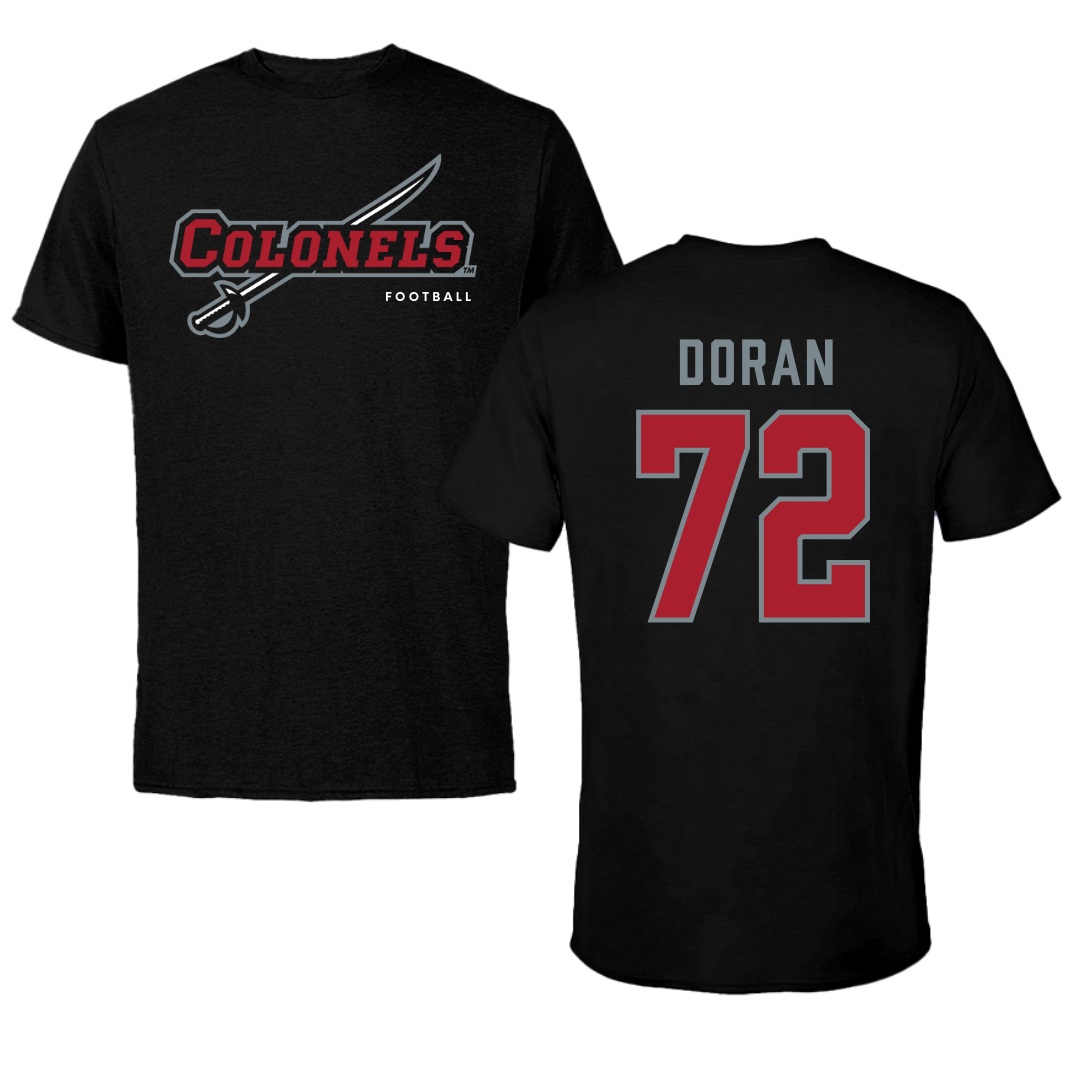 Nicholls State University Football Black Performance Tee - #72 Seth Doran