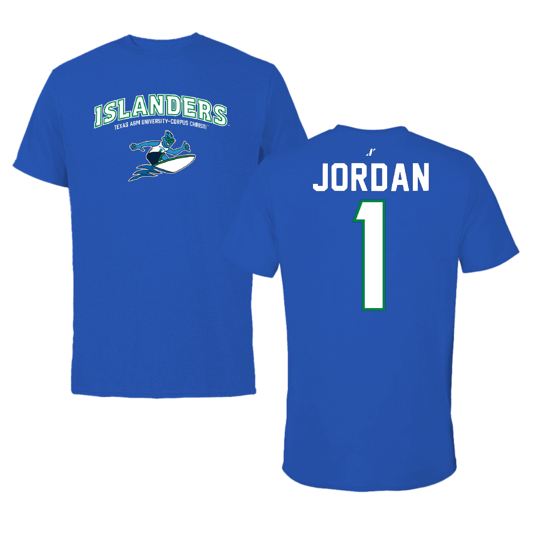 Texas A&M University-Corpus Christi Beach Volleyball Blue General Tee - #1 Raven Jordan
