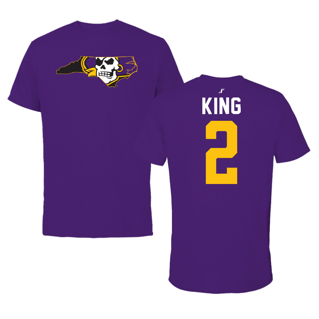 East Carolina University Football Purple State Performance Tee - #2 Devon King