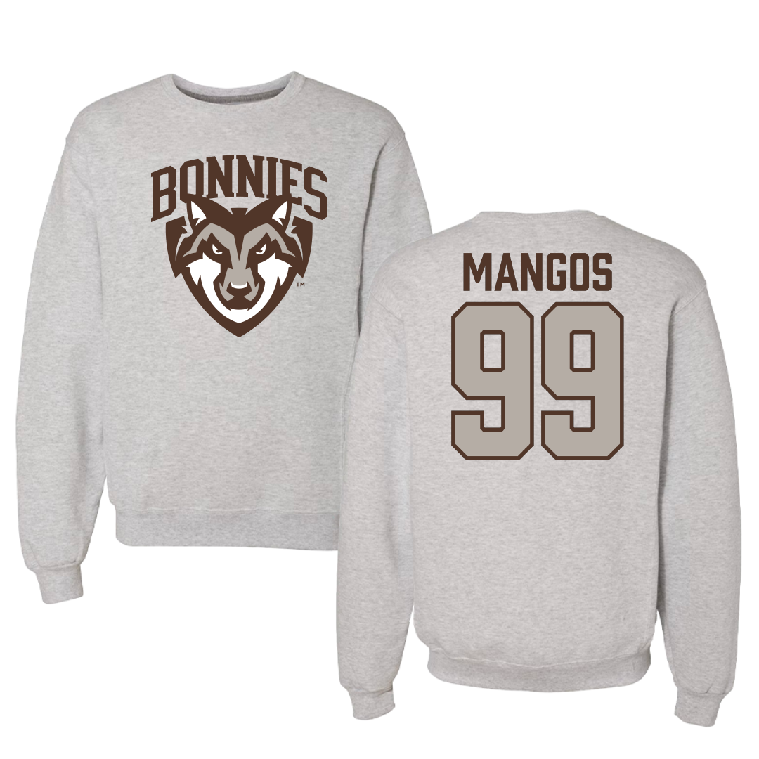 St. Bonaventure University Softball Gray Crewneck - #99 Reagan Mangos