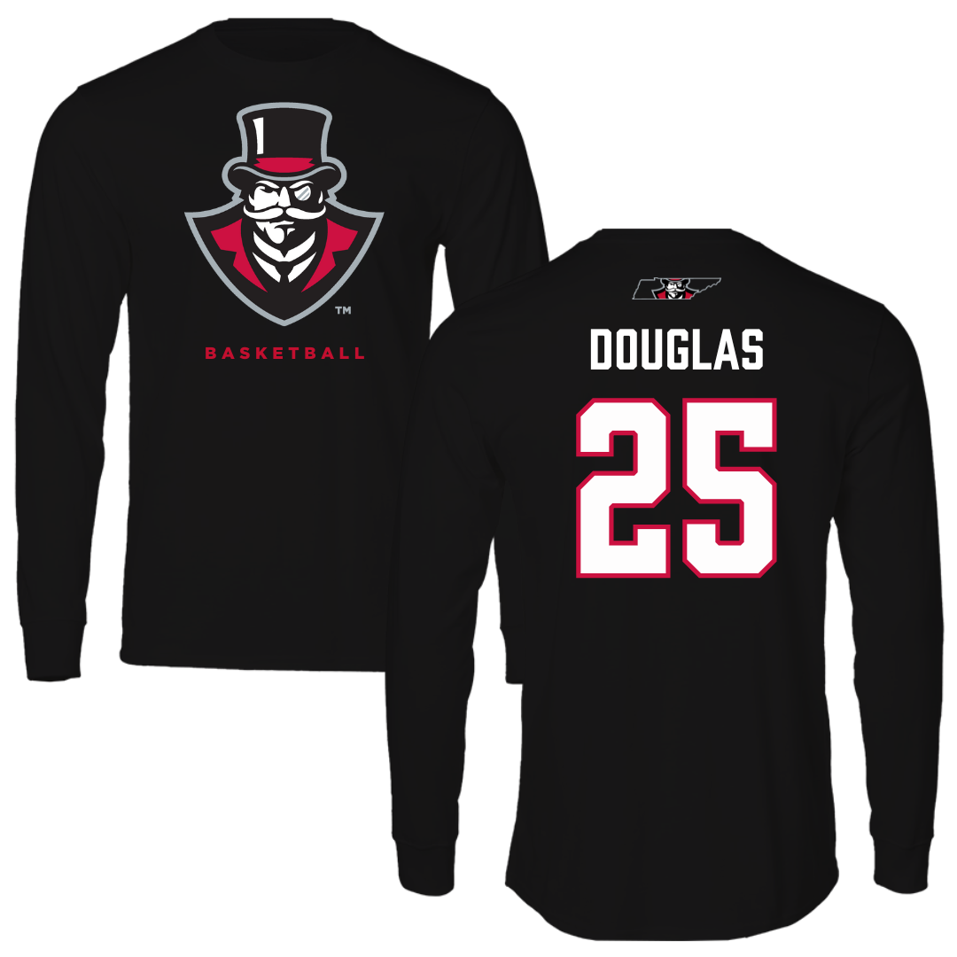 Austin Peay State University Basketball Black Mascot Performance Long Sleeve - #25 Tiya Douglas