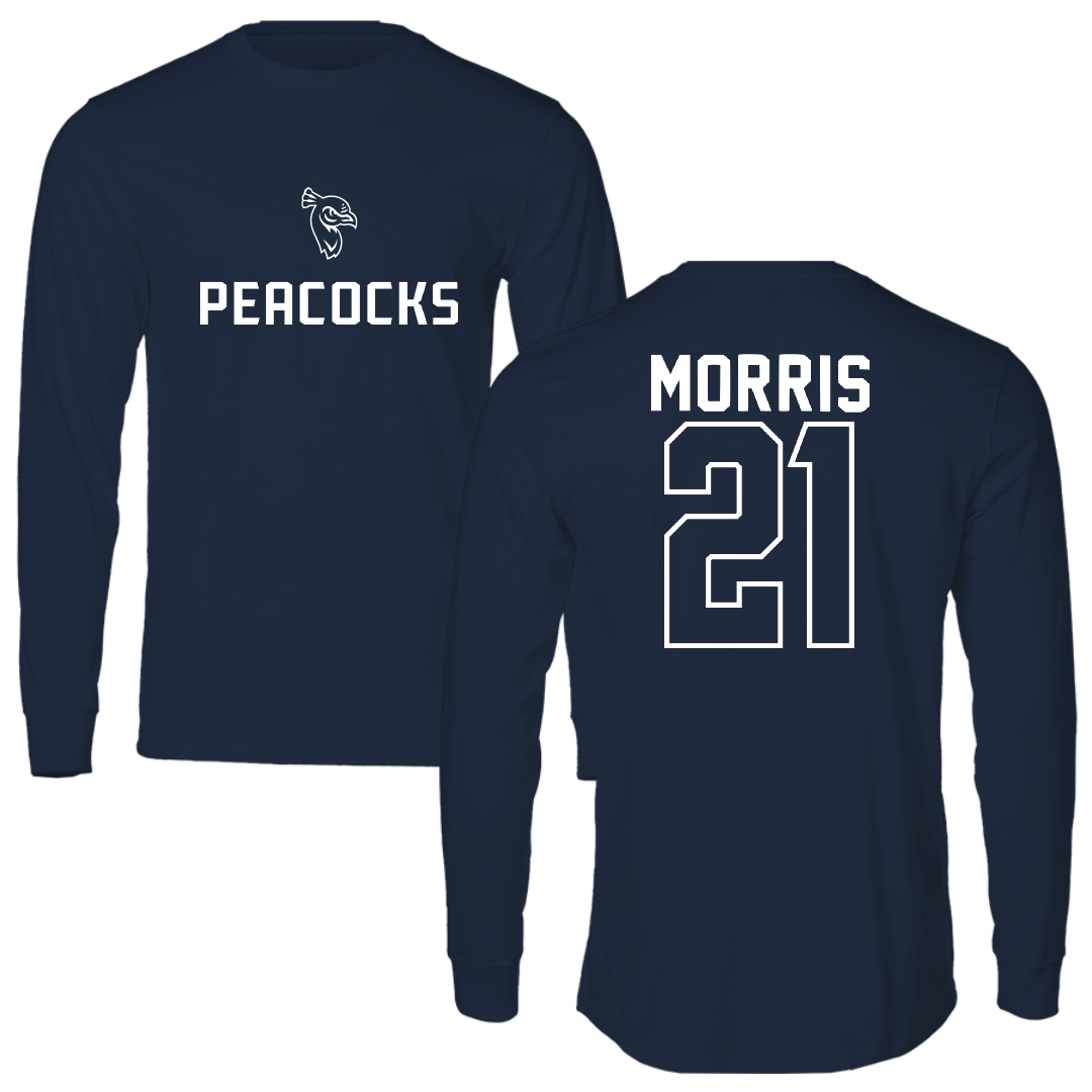 Saint Peter's University Basketball Navy Long Sleeve - #21 Jaquel Morris