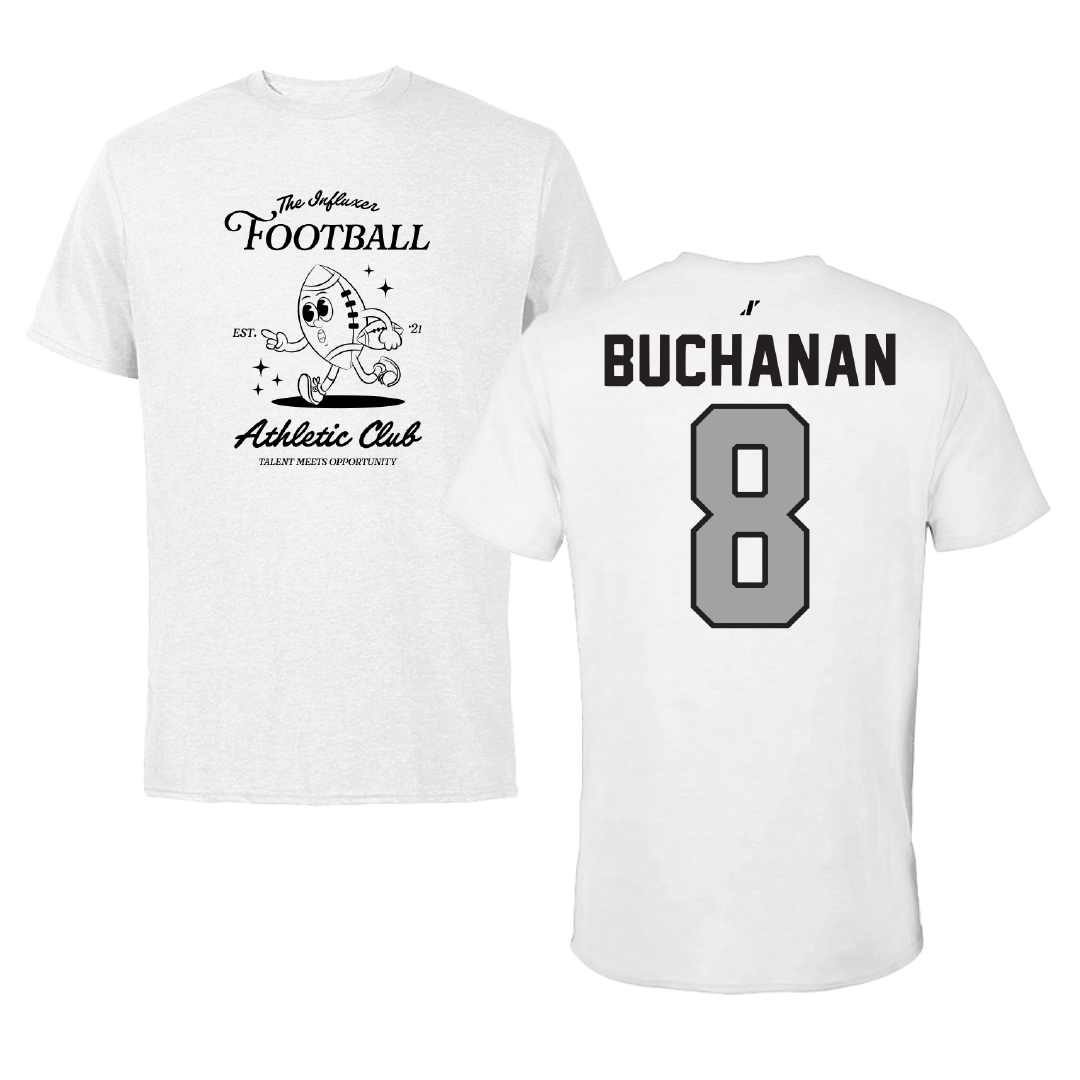 Football White Influxer Athletic Club Tee - #8 Deshaun Buchanan
