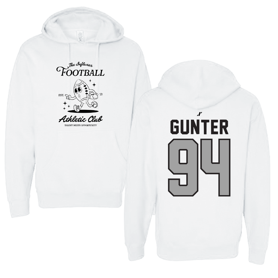 Football White Influxer Athletic Club Hoodie - #94 Payton Gunter