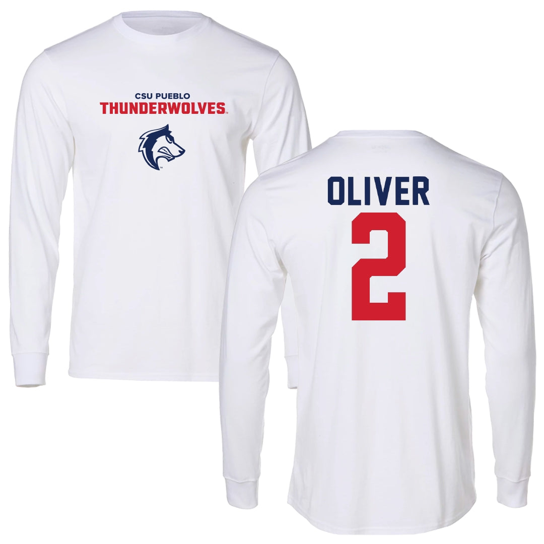Colorado State University-Pueblo Baseball White Long Sleeve - #2 Alex Oliver