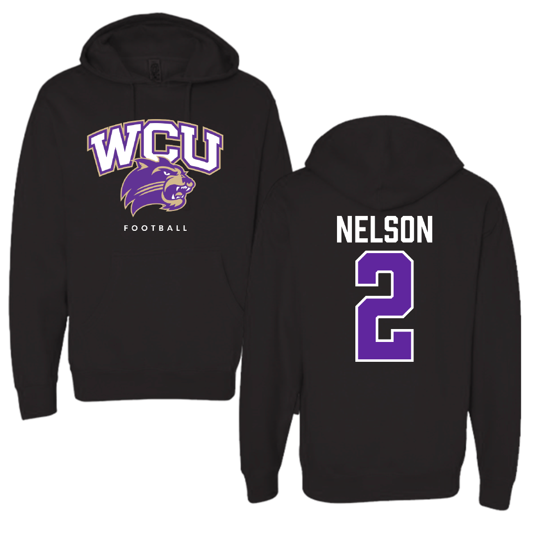 Western Carolina University Football Black Hoodie - #2 Micah Nelson