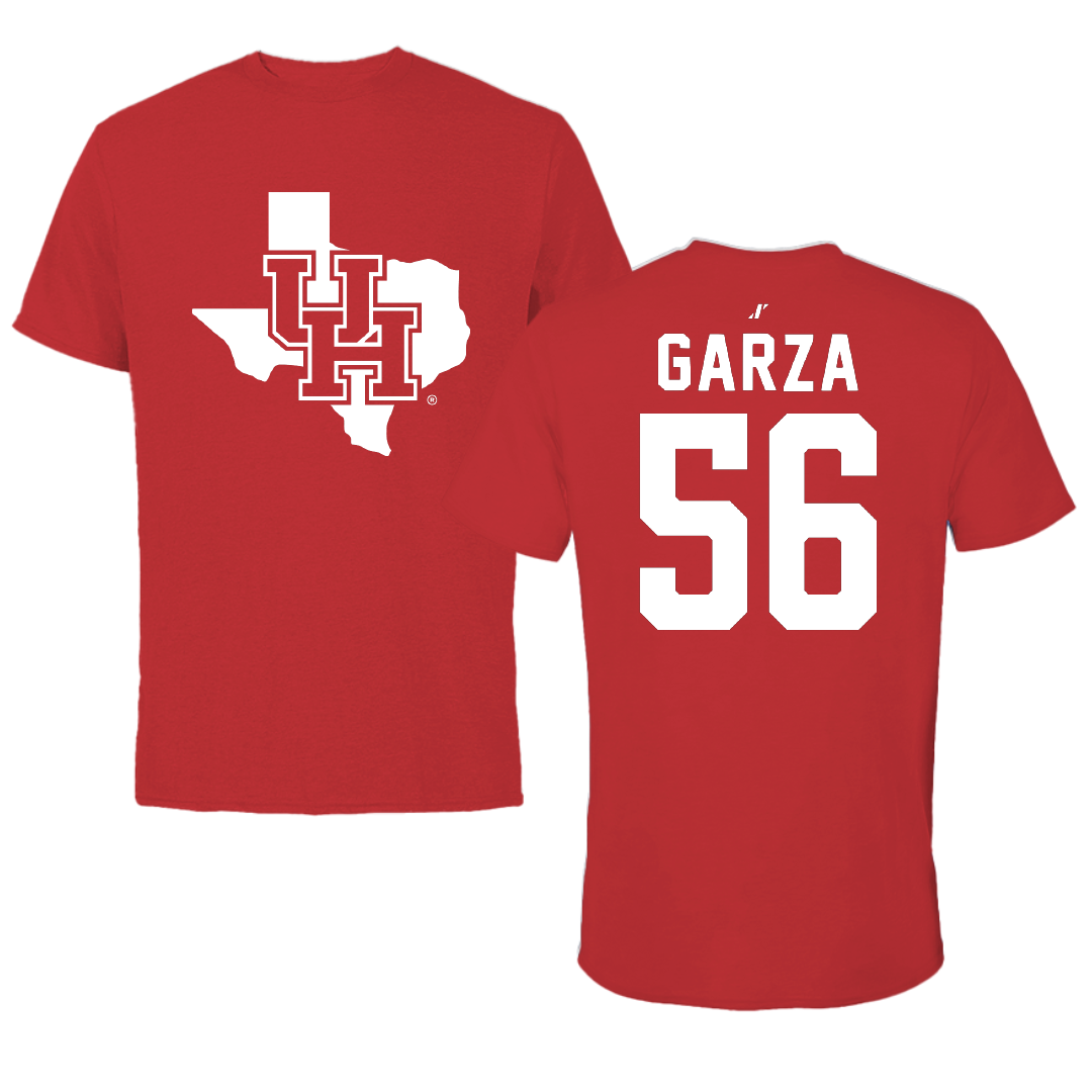 University of Houston Football Red State Performance Tee - #56 Jacob Garza