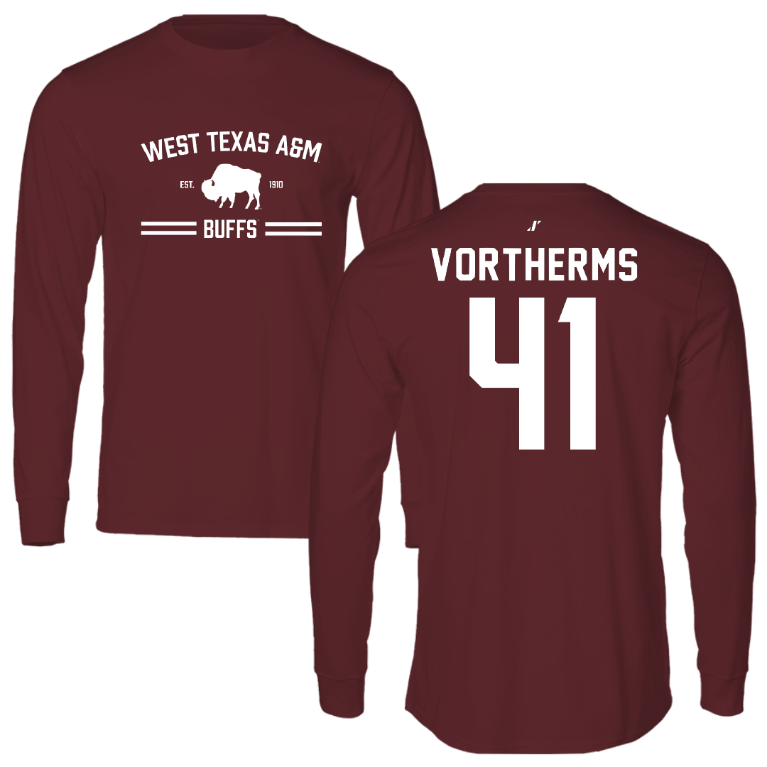West Texas A&M University Softball Maroon General Long Sleeve - #41 Heidi Vortherms