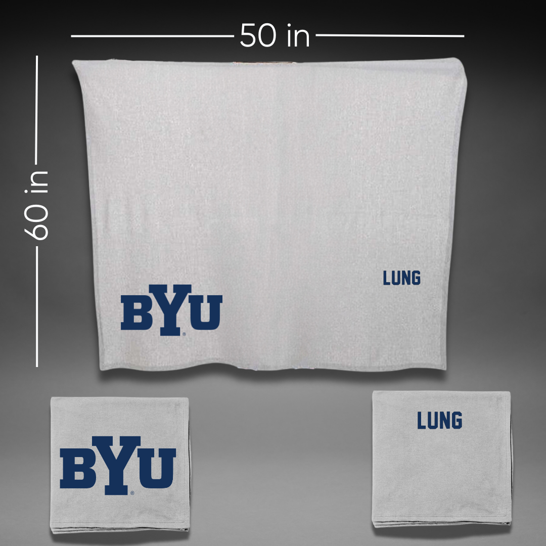 Brigham Young University Swimming & Diving Gray Blanket - Mackenzie Lung