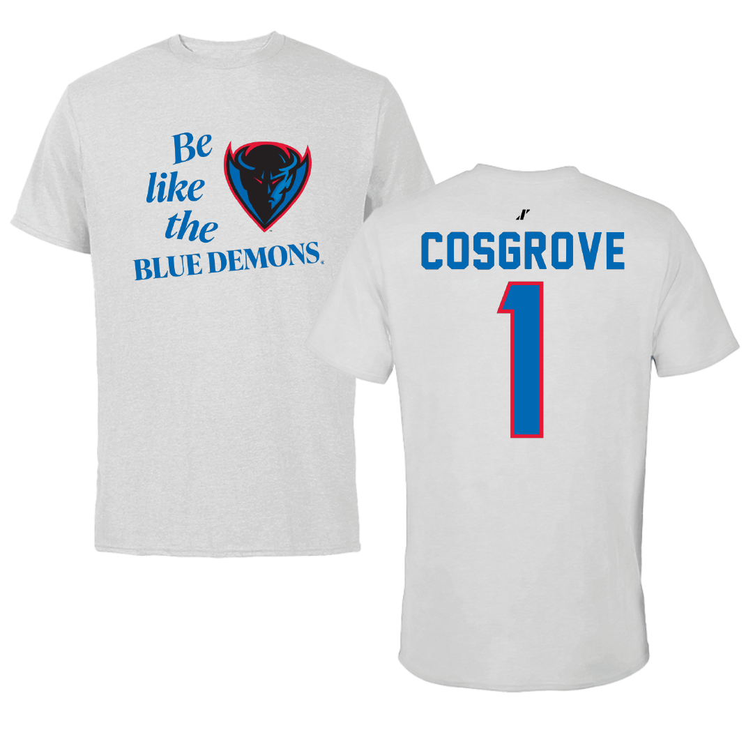 DePaul University Softball Light Gray Be Like Us Tee - #1 Baylee Cosgrove