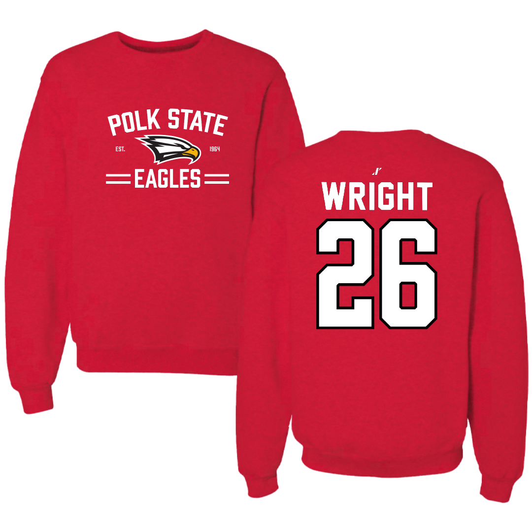 Polk State College Baseball Red General Crewneck - #26 Zane Wright