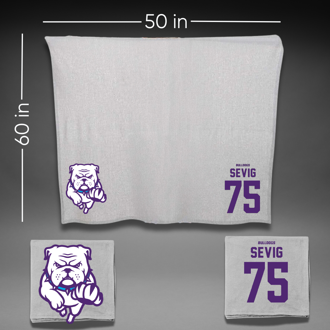 Truman State University Football Gray Blanket - #75 Oliver Sevig