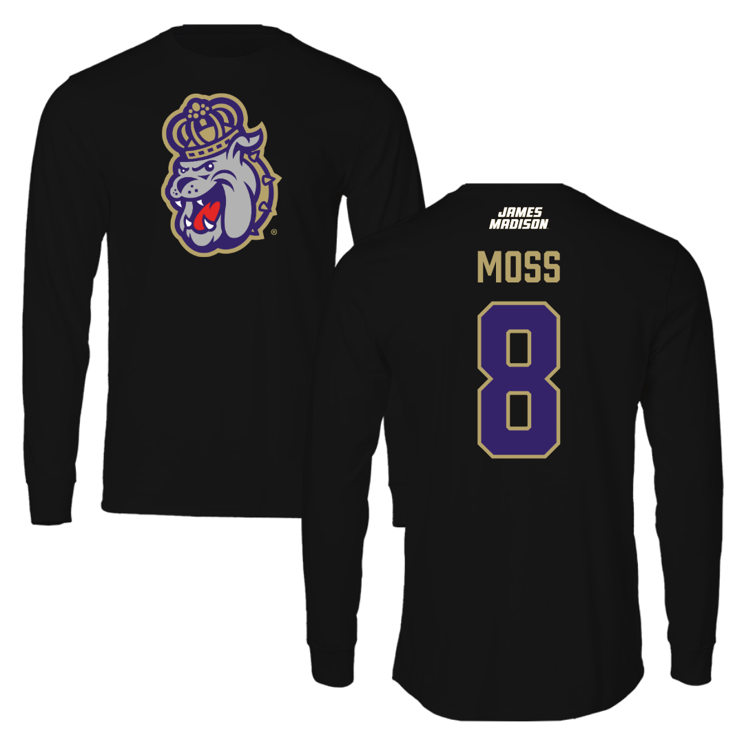 James Madison University Football Black Long Sleeve - #8 Max Moss