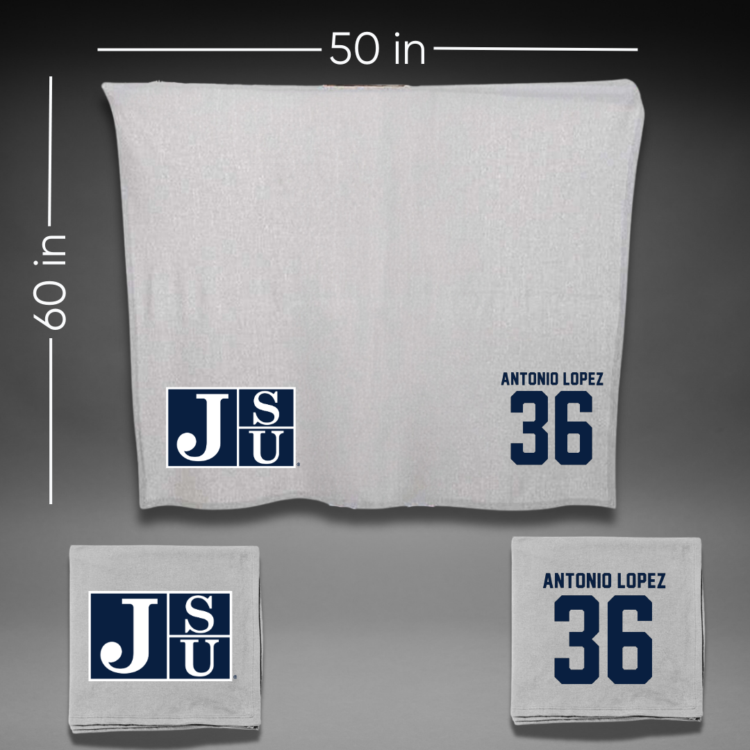 Jackson State University Soccer Gray Blanket - #36 Karime Antonio Lopez